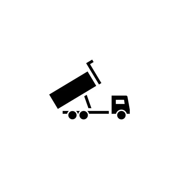 Camión volquete icono sólido. vehículo e icono de transporte stock — Vector de stock