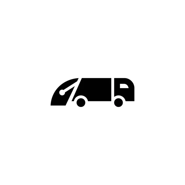 Camión de basura icono sólido. vehículo e icono de transporte stock — Vector de stock