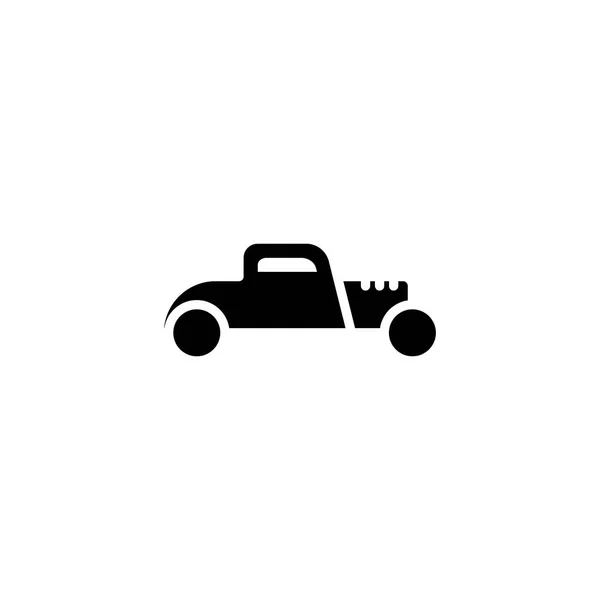 Hot Rod icoon Solid. voertuig en transport icon Stock — Stockvector