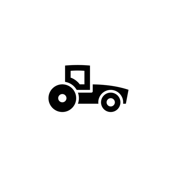 Icono del tractor sólido. vehículo e icono de transporte stock — Vector de stock