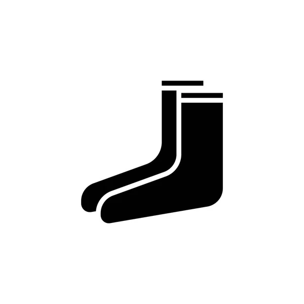 Socks Icon with glyph style in black solid — Stock Vector