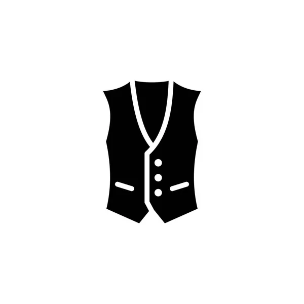 Kamizelka ikona z stylu glifów w czarnej bryły — Wektor stockowy