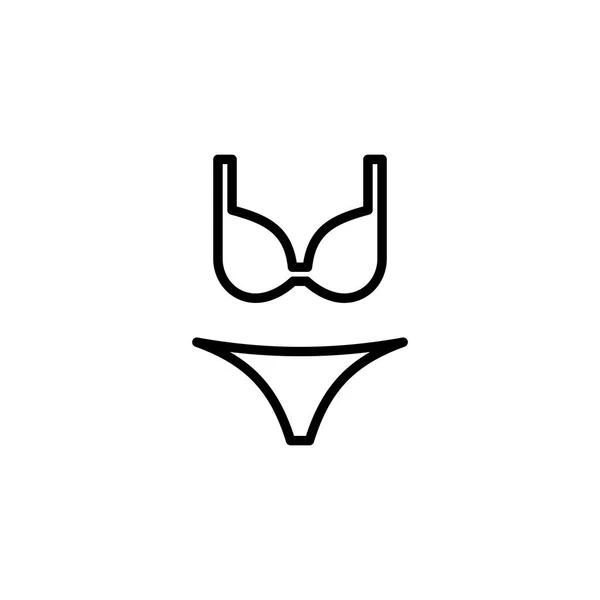 Bikini Icon with line style. икона моды — стоковый вектор