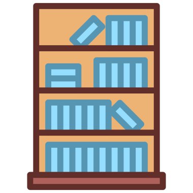 Kitaplık Icon dolu çizgi stili. vektör eps10 illüstrasyon