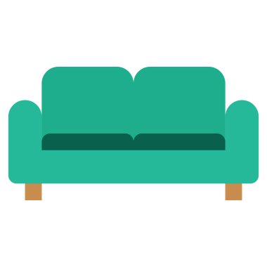 düz tarzı ile kanepe simgesi. vektör eps10 Illustration