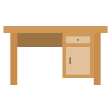 düz stil ile Desk Icon. vektör eps10 Illustration