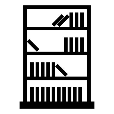 Kitaplık simgesi glif stili. Vektör eps10 Illustration