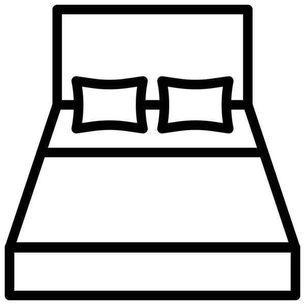 Значок ліжка з контурним стилем. вектор EPS10 Ілюстрація — стоковий вектор
