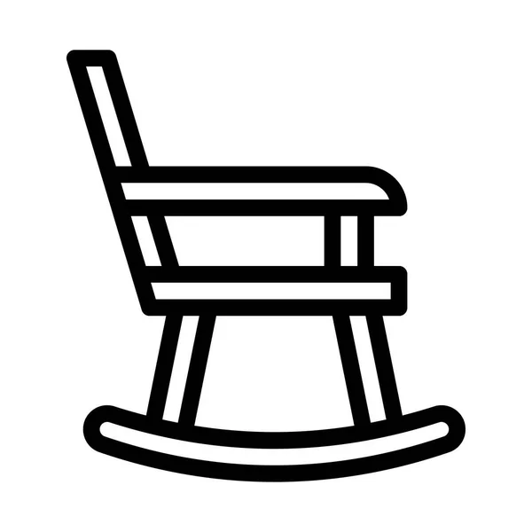 Ikon kursi goyang dengan gaya garis besar. Ilustrasi EPS10 vektor - Stok Vektor