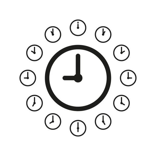 Zegar ikona wektor na białym tle — Wektor stockowy