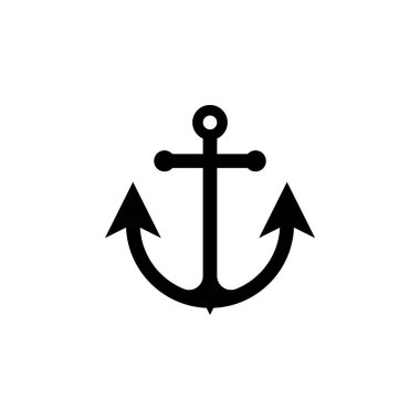 Beyaz arka planda çapa simgesi vektör düz çizim