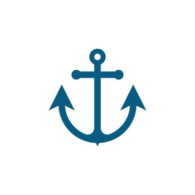 Beyaz arka planda çapa simgesi vektör düz çizim