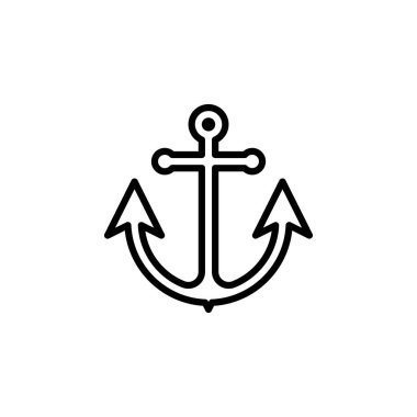 Beyaz arka planda çapa simgesi vektör düz çizim