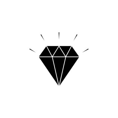 Elmas Simgesi. Kristal Vektör. Jewerly İllüstrasyon Beyaz Arka Plan Üzerinde Izole. Mobil konsept ve web tasarımı için parlak işaret.