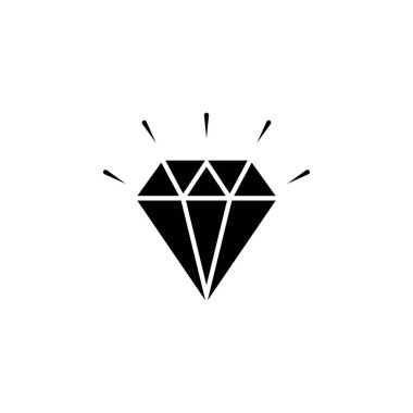 Elmas Simgesi. Kristal Vektör. Jewerly İllüstrasyon Beyaz Arka Plan Üzerinde Izole. Mobil konsept ve web tasarımı için parlak işaret.