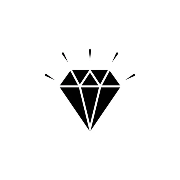 Diamond Ikonen Kristall Vektor Jewerly Illustration Isolerad Vit Bakgrund Lysande — Stock vektor