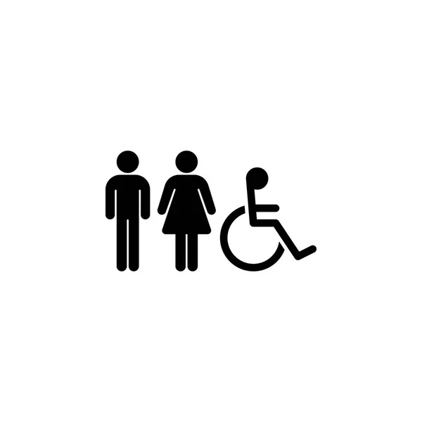 Toilettenschild-Symbol isoliert auf weißem Hintergrund — Stockvektor