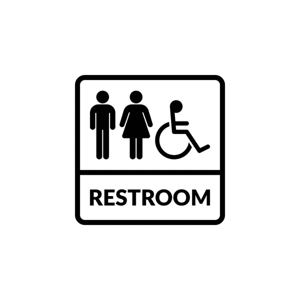 Toilettenschild-Symbol isoliert auf weißem Hintergrund — Stockvektor