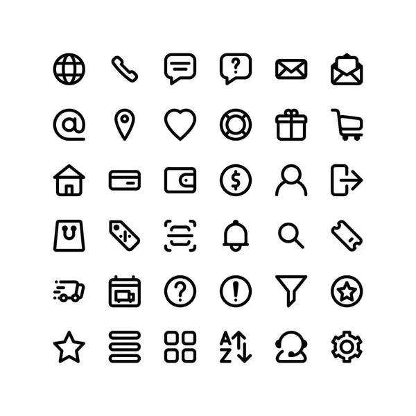 Set of ecommerce icons. 36 icons for web and mobile app — Stock Vector