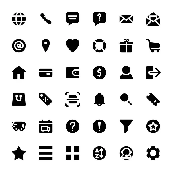 Conjunto de iconos de comercio electrónico para la tienda en línea — Vector de stock
