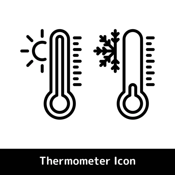 Zeilenthermometer-Symbol für heiße und kalte Temperatursymbole — Stockvektor