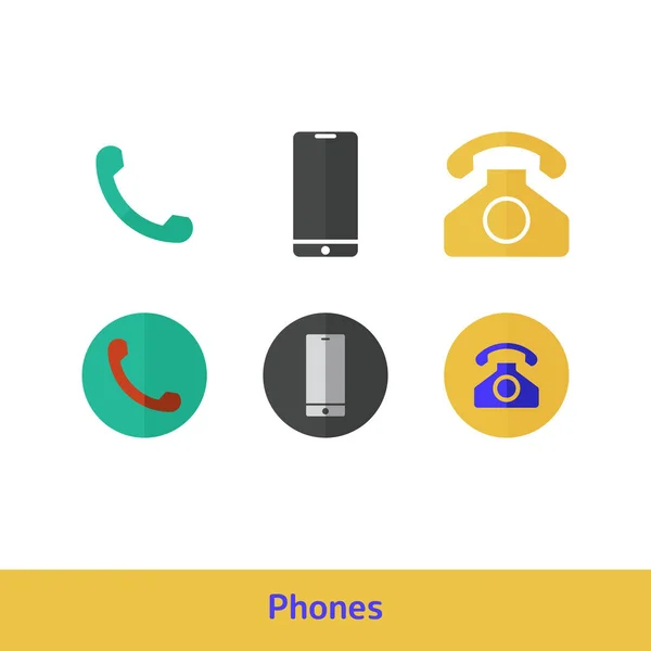 Telefoon icon set, oproep symbool — Stockvector