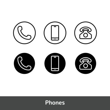Phone Icon Set, Call Symbol clipart