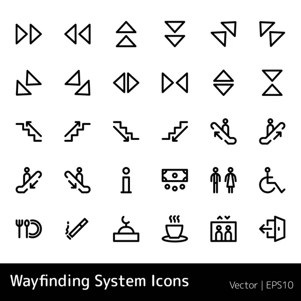 Zestaw ikon systemu wayfinding — Wektor stockowy