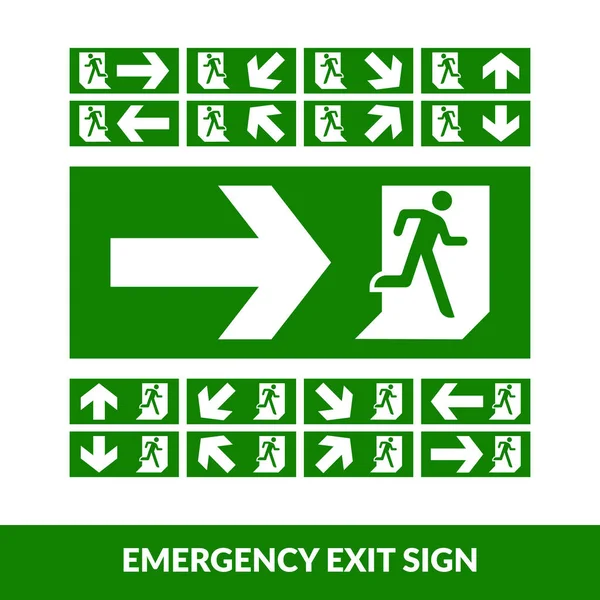 Зеленый знак аварийной двери — стоковый вектор