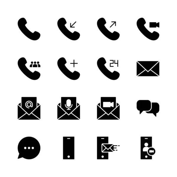 Einfache Reihe Von Kommunikations Symbolen Vektor Perfekt Für Alle Zwecke Vektorgrafiken