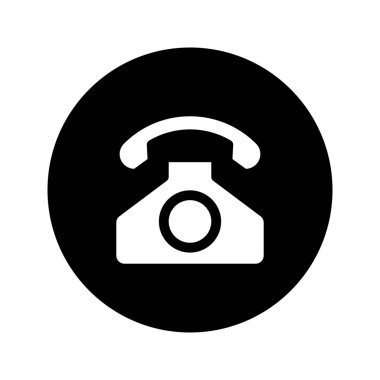 Telefon simgesi vektörü herhangi bir amaçla izole edildi. Kişi imzası ve iletişim ögesi için illüstrasyon grafiği.