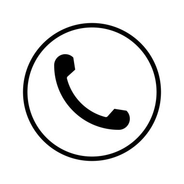 Telefon simgesi vektörü herhangi bir amaçla izole edildi. Kişi imzası ve iletişim ögesi için illüstrasyon grafiği.