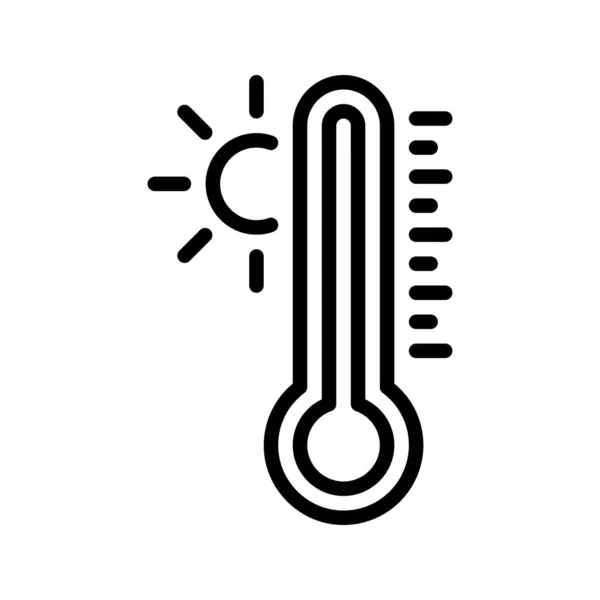 Vector Icono Temperatura Caliente Símbolo Del Termómetro Aislado Para Cualquier — Vector de stock