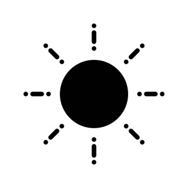 Beyaz arkaplanda izole edilmiş güneş ikonu vektör çizimi. Herhangi bir amaç için mükemmel