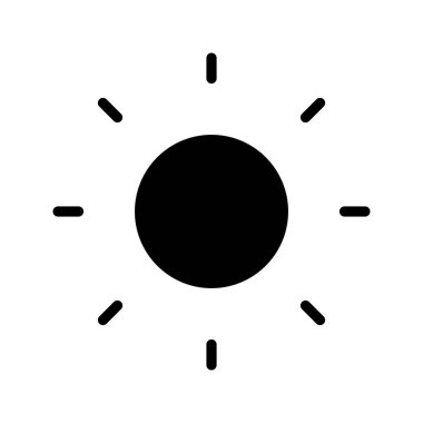 Beyaz arkaplanda izole edilmiş güneş ikonu vektör çizimi. Herhangi bir amaç için mükemmel