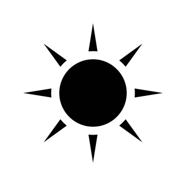 Beyaz arkaplanda izole edilmiş güneş ikonu vektör çizimi. Herhangi bir amaç için mükemmel