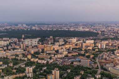 İlkbaharda Moskova'nın havadan görünümü