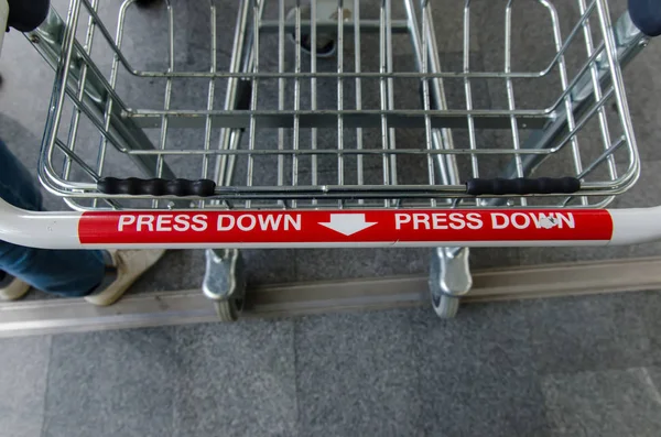 The texture of the airport trolley