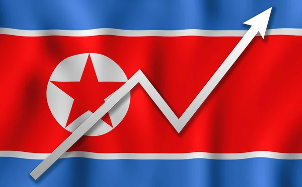 Pijl Noord Korea Vlag Achtergrond — Stockfoto