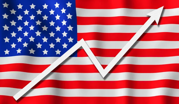 White Arrow Background Flag Usa — Stock Photo, Image