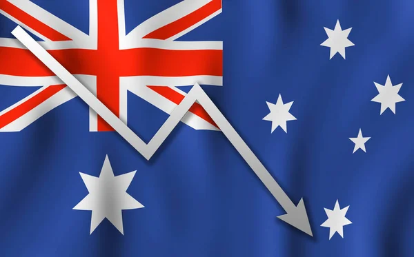 Pijl Omlaag Van Vlag Australië Achtergrond — Stockfoto