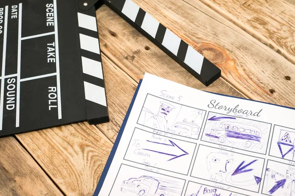 Klaket, film şeridi üzerinde ahşap