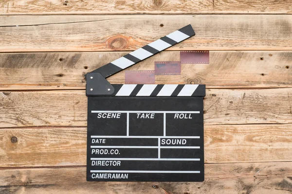 Bordo Applausi Cinematografici Pellicole Legno — Foto Stock