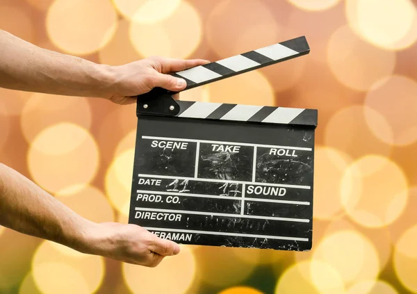 Clapperboard Fundo Desfocado — Fotografia de Stock