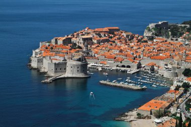 Hırvatistan Dubrovnik şehrin havadan görünümü