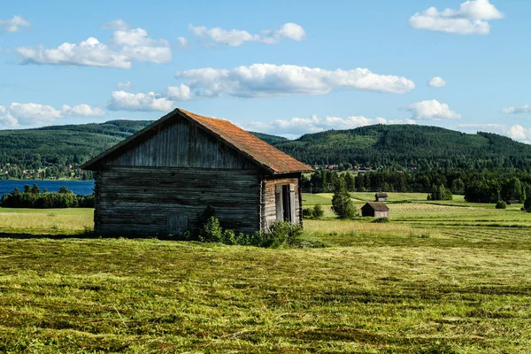 Scena Rurale Con Vecchia Casa Campo — Foto Stock