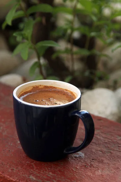 Varm Kaffekop Bordet - Stock-foto