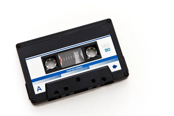 Studio Shot Retro Black Cassette — Stock Photo, Image