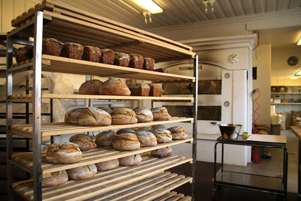 Frisch Gebackenes Brot Der Bäckerei — Stockfoto