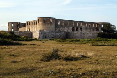 İsveç'te Borgholm antik taş castle